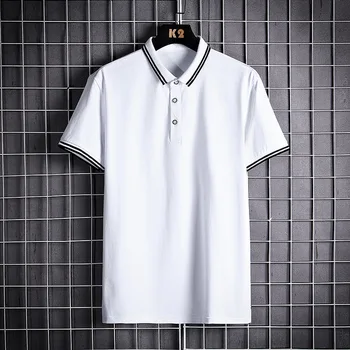 Polo Πουκάμισο το Καλοκαίρι Νέο Σιτάρι Ακίδα Λεπτό T-shirt Mens Δημοφιλή Κοντός-sleeved Πουκάμισο Πέτου Στερεό Χρώμα Γκολφ T Πουκάμισα