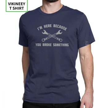 Άνδρες Μηχανικός T Shirts Επιδιόρθωση Αυτοκινήτων Μηχανικός 100% Βαμβακερά Ρούχα Καινοτομίας Κοντό Μανίκι Γύρω Από Το Περιλαίμιο Tees Τυπωμένο T-Shirt