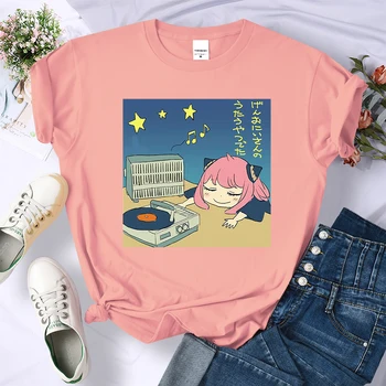 Anya Λίστα Μουσικής Τέχνης Κατάσκοπος Χ Ανια T Shirt Γυναικών Το Καλοκαίρι Δροσερό T-Shirt Δρόμο Hip Hop Κοντό Μανίκι Harajuku Casual Tshirt