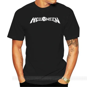 Προσαρμοσμένη T-SHIRT HELLOWEEN ομάδα μουσική - εμφάνιση πρωτοτύπου τίτλου Mens T Shirts Καλοκαίρι Hipster μόδα t-shirt men βαμβακιού εμπορικό teeshirt