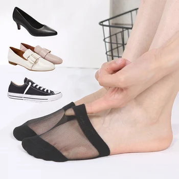 1Pair Γυναίκες το Καλοκαίρι μπροστινά πόδια Μισό Πόδι Toe Κάλυψη Κάλτσες Αόρατο Δεν Δείχνουν Θηλυκό Αναπνεύσιμες Κάλτσες Βαμβακιού Χρώματος Καραμελών