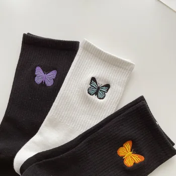 Πεταλούδα Κάλτσες για την Άνοιξη/Καλοκαίρι Νέο Προϊόν Κεντημένα τα Μέσα του Σωλήνα Κάλτσες Γυναικών για το Φθινόπωρο/Χειμώνα Αθλητικές Κάλτσες