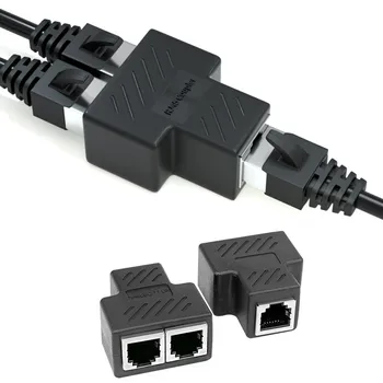 RJ45 Θηλυκό Θραύστης Υποδοχών 1 και 2 Θύρα Θηλυκή ΓΆΤΑ 5/ΓΆΤΑ 6 LAN Υποδοχή Ethernet Συνδετήρας Προσαρμοστών Ethernet Port Hub