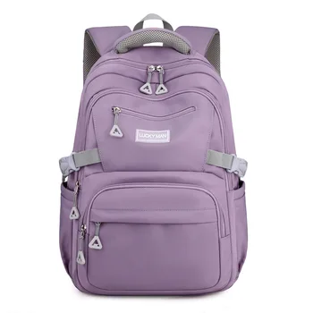 Νάυλον Αδιάβροχο Θηλυκό Μωβ College Backpack Γυναικών Τσάντα Lap-Top Κορίτσι Τσάντες Ταξιδιού Μόδας Κυρία Backpack Μοντέρνα 2023 Νέα
