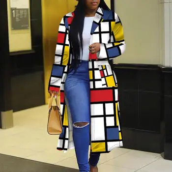 Αφρικανική Ρούχα για τις Γυναίκες 2021 Άνοιξη Αφρικανών Γυναικών Μακρύ Μανίκι Εκτύπωση Συν Sie Μπλούζα Μακρύ Φόρεμα S-5XL