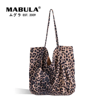 MABULA Μεγάλη Shopper Τσάντες για τις Γυναίκες Υπερμεγέθη Φθινόπωρο Μόδα λεοπάρ Τσάντες Ώμου Μεγάλης περιεκτικότητας Επαναχρησιμοποιήσιμη Leopard Τσάντα