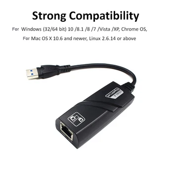 Συνδεμένο με καλώδιο USB 3.0 Gigabit Ethernet RJ45 LAN (10/100/1000) Mbps Προσαρμογέα Δικτύου Ethernet Κάρτα Δικτύου Για το PC Lap-top