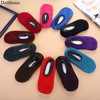 DaiShana Νέος Έφθασε Μόδας Ζεστό, Αντιολισθητικό Παχύ Σπίτι Κάλτσες Πατωμάτων Γυναίκα Ζεστό Παντόφλες Στερεό Χρώμα Κάλτσες Υπνοδωμάτιο Παπούτσια Παντόφλες