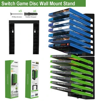 Διακόπτης Παιχνίδι Disc Τοίχος Τοποθετεί Στάσεων 14 Cd Κουτιά Υποδοχές τον Κάτοχο για το Xbox One Ps4 PS5 Nintendo Διακόπτης Παιχνίδι Καρτών Περίπτωση Organizer