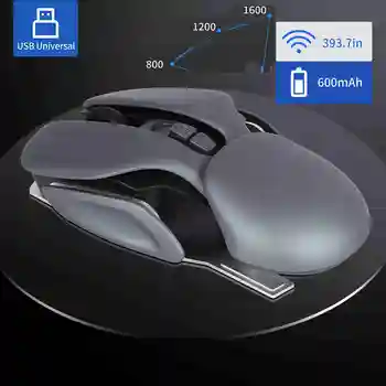Νέα Επανακαταλογηστέα 2.4 G Ασύρματο Ποντίκι Εργονομικό 1600DPI Gamer Ποντίκια, USB, Οπτικός, Δροσερό Μέταλλο Gaming Mouse Για τον Υπολογιστή PC Lap-top