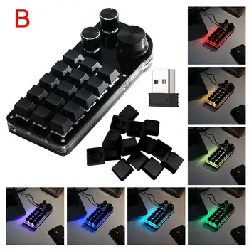 3 Λειτουργία BT 2.4 G USB Συνήθειας, Μίνι Μηχανικό Πληκτρολόγιο Προγραμματισμού Μακροεντολών RGB 15/4 Κλειδιά Κουμπί Αντιγραφή και Επικόλληση Για το PS Gaming Πληκτρολόγιο