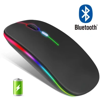 Ασύρματο Ποντίκι RGB Bluetooth Ποντίκι του Υπολογιστή τυχερών Παιχνιδιών Silent Επαναφορτιζόμενη Εργονομικό Mause Με των ΟΔΗΓΉΣΕΩΝ Αναδρομικά φωτισμένων Ποντίκια USB Για το Lap-top PC