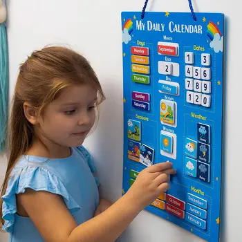 Προσχολική Μαγνητικό Ημερολόγιο για τα Παιδιά Montessori Πρώιμη Μάθηση Παιχνίδια του Καιρού, την Ημερομηνία, το Μήνα, την Ημέρα, την Εποχή Εκπαιδευτικών Γράφημα