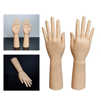 Ανθεκτική Πλαστική Κούκλα Χέρια Πρότυπο για Δαχτυλίδια Κοσμήματος Ρολογιών Επίδειξης Επίδειξης Καρφιών Μανικιούρ Εργαλεία Νυχιών Χεριών Πρακτικής