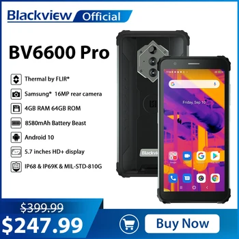 [Διαθέσιμο] Blackview BV6600 Pro Rugged Κινητό Τηλέφωνο, Κάμερα Θερμικής Απεικόνισης FLIR® Android 11 4GB+64GB 8580mAh Παγκόσμια Smartphone