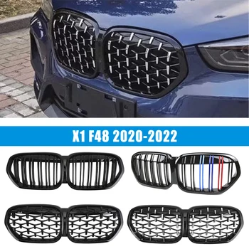 Αυτοκίνητο Συντονίζοντας Μπροστά γυαλιστερό Μαύρο Νεφρική Diamond Μάσκα για τη BMW X1 F48 2020 2021 2022 SUV sDrive18i sDrive20i xDrive20i