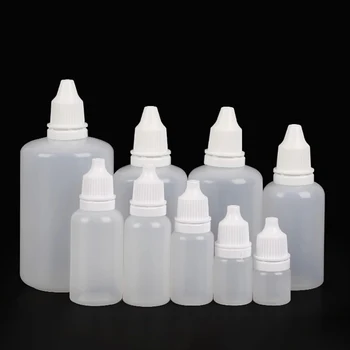 100pcs Dropper Μπουκάλια Squeezable Μάτια Πέτα το Μπουκάλι Άδειο Πλαστικό Υγρό Σταγόνες Φιαλίδιο των 3ml 5ml 10ml 15ml 20ml 30ml 50ml 100ml