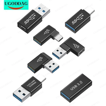 OTG Προσαρμογέα USB 3.1 Type C Θηλυκό USB 3.0 Αρσενικό Μετατροπέα 10Gbps Τύπου C USB 3.0 90 Μοίρες γωνία Για USB C OTG Υποδοχή