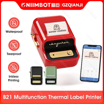 Niimbot B21 Ασύρματος εκτυπωτής ετικετών Φορητή Τσέπη Barcode Maker Bluetooth Θερμική Αυτοκόλλητη ετικέττα τιμών Ρόλος Εγγράφου Τηλέφωνο Μηχανή