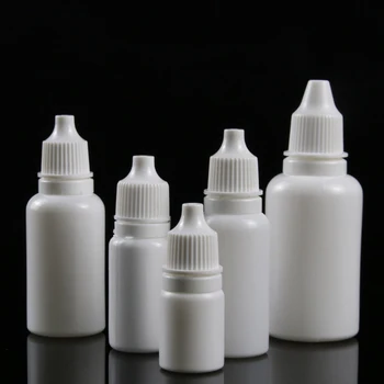 100pcs 5ml 10ml 15ml 20ml Πτώση Μπουκάλια με προστασία από το φως Squeezable Dropper Μπουκάλια Λευκό Άδειο Πλαστικό Σταγόνες Φιαλίδια Μελάνης Δοχείο