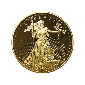 3 Τεμ Μη Μαγνητικό Ελευθερία 2018 Ελεύθερη Σήμα Πυρήνας Ορείχαλκου Πραγματικό Χρυσό Επιμεταλλωμένα 32.6 Mm Αετός Αναμνηστικό Συλλεκτικό Διακόσμηση Νομισμάτων