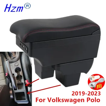 Για το Volkswagen Polo υποβραχιόνιο κουτί 2019-2023 Για το Πόλο της VW αυτοκινήτων υποβραχιόνιο πλαίσιο Εσωτερικής τοποθετεί Όπισθεν φόρτισης USB Εξαρτήματα Αυτοκινήτων