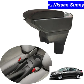 Δέρματος Αυτοκίνητο κεντρική Κονσόλα Μπράτσα Κιβώτιο Αποθήκευσης για Nissan Sunny 2011 2012 2013 2014 2015 2016