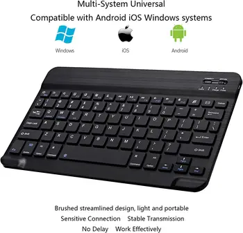 Εξαιρετικά Λεπτό Πληκτρολόγιο Bluetooth Φορητό Μίνι Ασύρματο Πληκτρολόγιο Επαναφορτιζόμενη για το Tablet σας iOS Android Windows