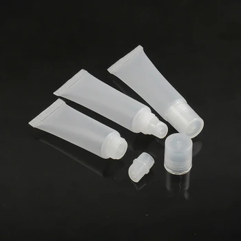 3PC/1pc Άδειο Κραγιόν Σωλήνα Χειλικού Βάλσαμου Μαλακό Σωλήνα Μακιγιάζ Αποσπάσουν το Σαφές Πλαστικό Lip Gloss Δοχείο Επαναγεμιζόμενες Φιάλες 8ml 10ml 15ml