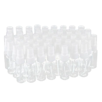50pcs Άδειο Σαφή Πλαστικά Μπουκάλια Ψεκασμού Υδρονέφωσης με Microfiber που καθαρίζουν το Ύφασμα 20ml Επαναληπτικής χρήσεως Δοχείο Ιδανικό για τον Καθαρισμό