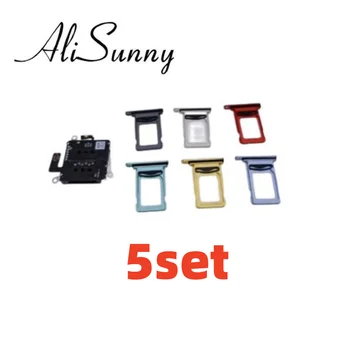 AliSunny 5set Διπλή Κάρτα Sim Υποδοχή Ευκίνητο Καλώδιο + Κατόχων Αυλακώσεων Δίσκων Προσαρμοστής για το iPhone 11 12 Pro Max XR XSMax Αναγνώστης Μέρη