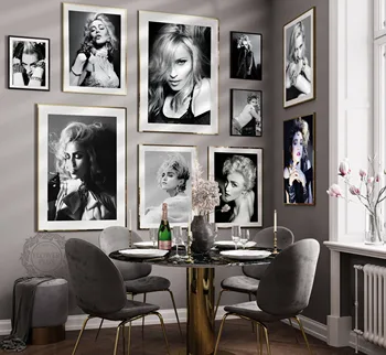 Madonna Αφίσα Διάσημη Τραγουδίστρια Μαύρο Άσπρο Φωτογραφία Αστέρων Ηθοποιός Τοίχο Εικόνες Τέχνης Για Το Καθιστικό Διακόσμηση