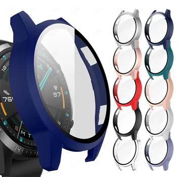 Ματ Υπόθεση για Huawei Ρολόι GT 2 42MM 46MM Προφυλακτήρα Κάλυψη Με το Μετριασμένο Γυαλί Smartwatch 9Η ταινία Προστάτη Οθόνης Για το Ρολόι GT2