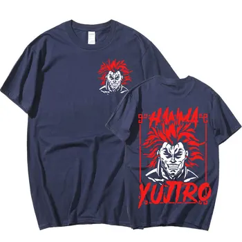 Κόκκινο Γαμάτο Anime Baki The Grappler T-shirts Yujiro Τζακ Hanma T-Shirt Άνδρες Γυναίκες Βαμβάκι Κοντό Μανίκι Πουκάμισο Γραμμάτων τ Streetwear Κορυφές