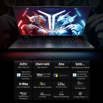 Lenovo Λεγεώνα R9000P 2023 E-sports Gaming Laptop 16inch AMD R9 7945HX 1T/4T RTX4060 100%sRGB 500nits 2.5 K 240Hz Παιχνίδι Notebook PC
