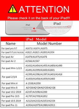 Για το iPad 5η 6η 9.7 Περίπτωση Αέρα iPad 1 Air 2 9.7 Pro 9.7 Έξυπνες PU Κάλυψη για το Ipad Μίνι 1 2 3 7.9 4 5 μίνι 6 8.3 Περιπτώσεις Στάσεων Funda