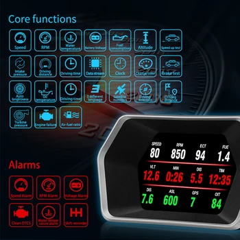 ΝΈΑ Multi-λειτουργία LCD Όργανο OBD+το ΠΣΤ Διπλό Σύστημα HUD Αυτοκίνητο OBD2 GPS HUD Head Up Display Smart Συναγερμού Ψηφιακό Ταχύμετρο