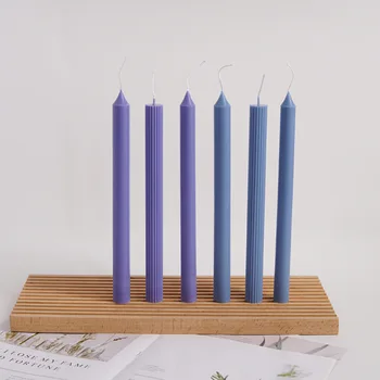 26cm Μακριά Πόλο Λωρίδα Εκκλησία Χριστούγεννα Κερί Μούχλα Μεγάλο Κύλινδρο Λεπτή Ριγέ Πλαστική Κερί Μούχλα DIY Craft Clay την παραγωγή Κεριών