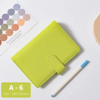 Αμυγδαλωτό Χρώμα A6/A5 PU Δέρματος DIY Συνδετικό υλικό Σημειωματάριο Ημερολογίων Κάλυψης Ατζέντα για το Σχεδιασμό, Κάλυψη Εγγράφου Σχολείο Χαρτικά