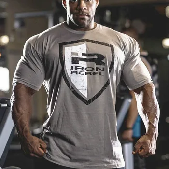 Ανδρών Μόδας Της Νέας 100% Βαμβάκι T Shirts Προπόνηση Bodybuilding Γυμναστήριο Casual T-Shirt Men Κορυφές