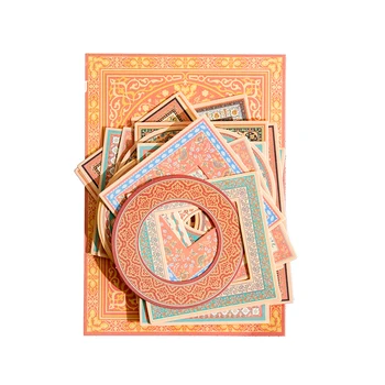 JIANWU 30 Φύλλα Μεταξύ τους Κύκλους της Σειράς Vintage Κοίλο Σχέδιο Υλικό Έγγραφο Δημιουργική DIY Σκουπίδια Εφημερίδα Κολάζ Διακόσμηση Χαρτικά