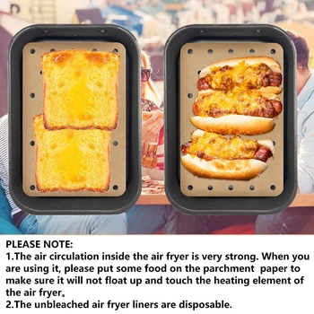 100Pcs Air Fryer Διαθέσιμου Χαρτί αντικολλητικό Ψησίματος Κουζινών Λάδι-απόδειξη Χαρτί Micro κύμα Φούρνος Σχαρών Fryer Χαρτιά Ατμόπλοιο Χαρτί