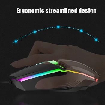 Ποντίκι Ενσύρματο Gaming Ποντίκι USB, το Ποντίκι του Υπολογιστή Ζωηρόχρωμη Λάμψη 1600DPI Οπτικό Ποντίκι 4 Κουμπιά Ποντίκια Γραφείο Ποντίκι Για το PC Lap-top Ποντίκι