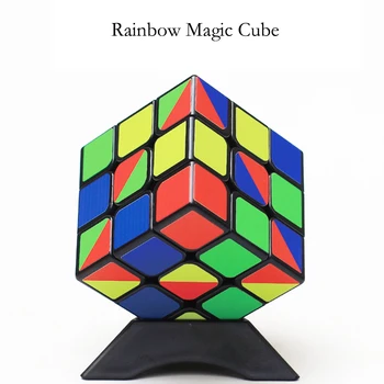 Ζωηρόχρωμη Αυτοκόλλητη ετικέττα 3 x 3 x 3 Cube 3x3 Cubing Ταχύτητα Επαγγελματίας 3 Player Τρίγωνο Σχήμα Συστροφή Εκπαιδευτικό Παιδί Παιχνίδια Magic Κύβους