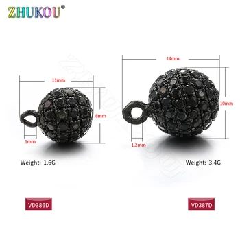 ZHUKOU 10x14mm γύρω από Γεωμετρικά Σύμβολα για την παραγωγή Κοσμήματος Καλύτερη Ποιότητα Ορείχαλκου Κυβικό Κρεμαστό κόσμημα Zirconia για το Κόσμημα Accessorie VD387