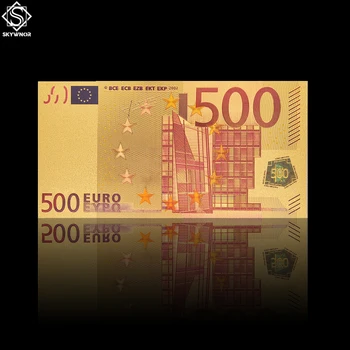 Χαρτιού τραπεζογραμματίων Χρημάτων 500 Ευρώ Χρωματιστά Χρυσό Τραπεζογραμμάτιο Φύλλων αλουμινίου τραπεζογραμμάτιο Με COA Κάτοχος