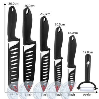 Τα κεραμικά Μαχαίρια Κουζίνας μαχαίρια 3 4 5 6 ιντσών μαχαίρι Σεφ Μάγειρας Σύνολο+peeler λευκά zirconia λεπίδα, Multi-χρώμα Λαβών Υψηλός-Ποιότητα