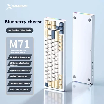 Xinmeng M71 Πληκτρολόγιο Τρι Λειτουργία Bluetooth 2.4 g Wired Rgb Αναδρομικά φωτισμένο Μηχανικό Πληκτρολόγιο Hotswap E-Sports Gamer Αξεσουάρ Για Pc Δώρα